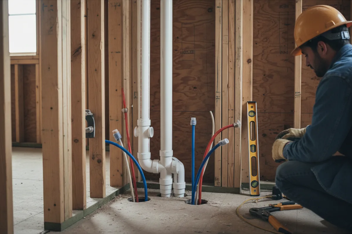 Drain and supply rough-in during Drain Cleaning in Potlatch