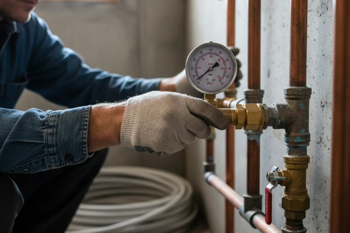 Pressure testing a repaired line during Water Line Repair in Potlatch